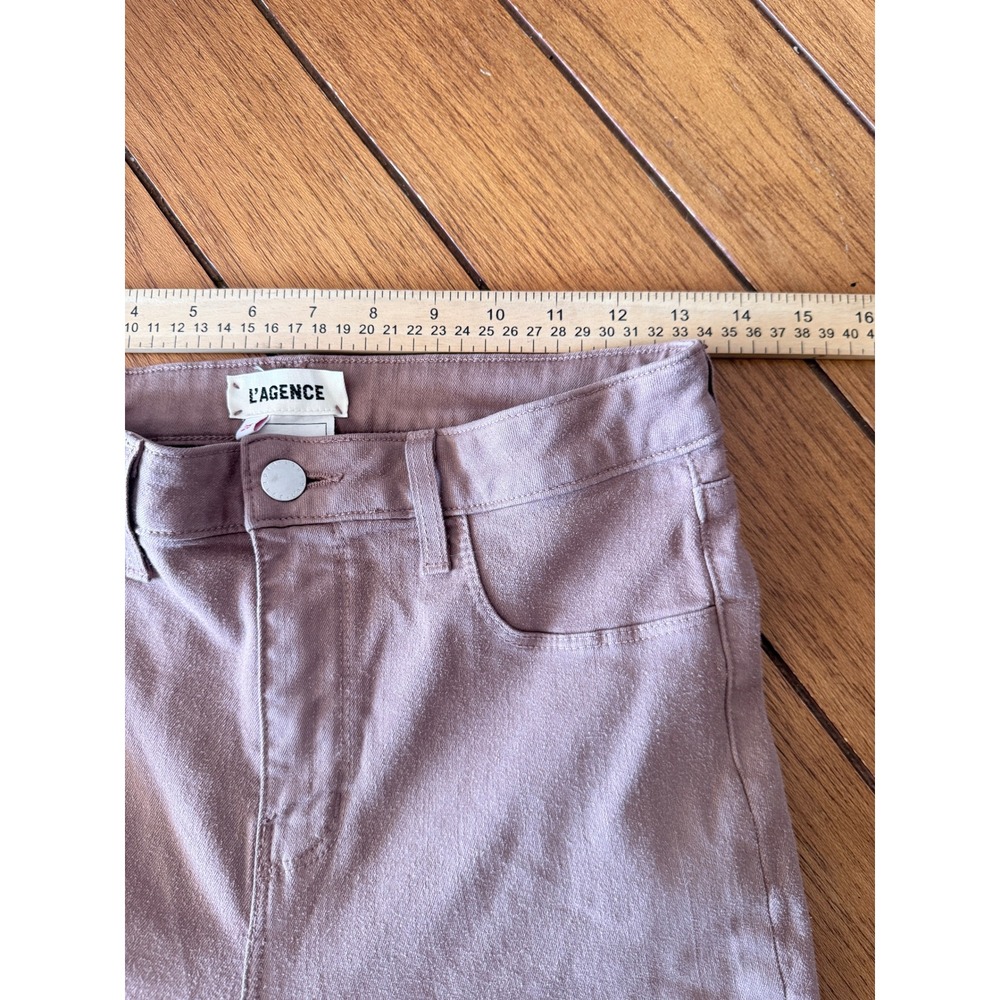L'AGENCE Margot High Rise Skinny Jeans Dusty Rose Mauve Size 28 Made in USA - Picture 4 of 7